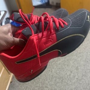 Puma Men's Black and Red Sneakers still brand new